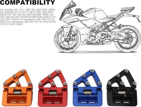 Motorcycle Folding Rear Brake Pedal Step Tip Plate,Dirt Bike CNC Rear Brake Pedal Plate For 125-501 TE/TE i/FE/TX/FX/TC/FC GasGasEX/EC/MC 125-500XC/XCF/XCW/SX/SXF/EXC/EXCF/TPi/6D 17-22(Orange) in Saudi Arabia