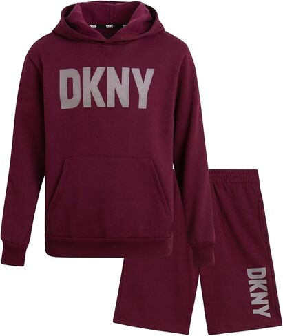 DKNY Boys' Short Set - 2 Piece Soft Fleece Active Hoodie and Running Shorts - Athletic Boys' Matching Outfit Set (Sizes:8-12) in Saudi Arabia