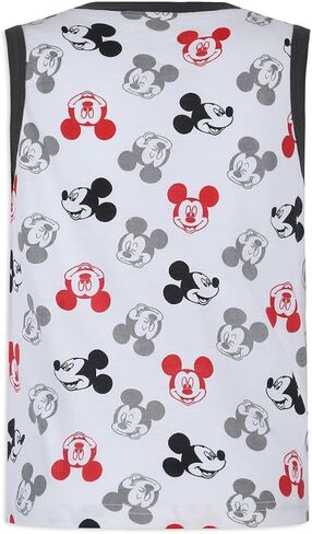 Disney Mickey Mouse Boys 3 Piece T-Shirt, Tank Top and Shorts Set for Toddlers - Red/White/Grey in Saudi Arabia