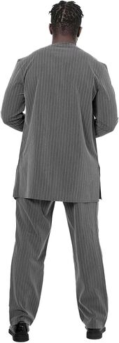 African Suit for Men Traditional Dashiki Stripe Blazer and Pants 2 Piece Set Business Dress Suit Party Wedding Evening in Saudi Arabia