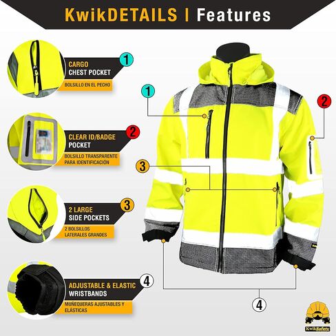 KwikSafety - شارلوت، كارولاينا الشمالية - سترة أمان Softshell من AGENT & GALAXY [تصميم أساسي وإصدار محدود] تم اختبارها من الفئة 3 بواسطة ANSI OSHA in Kuwait