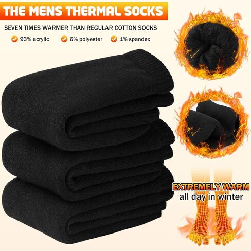 Thermal Socks for Men, Winter Warm Socks Mens for Cold Weather Extreme Temperatures in Kuwait