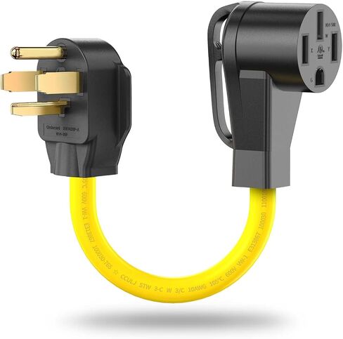 NEMA 10-30P to 14-50R EV Charger Adapter, 220V Dryer Plug Adapter 3 Prong to 4 Prong 30 Amp to 50 Amp, Compatible with Tesla, Female with Grip Handle in Saudi Arabia