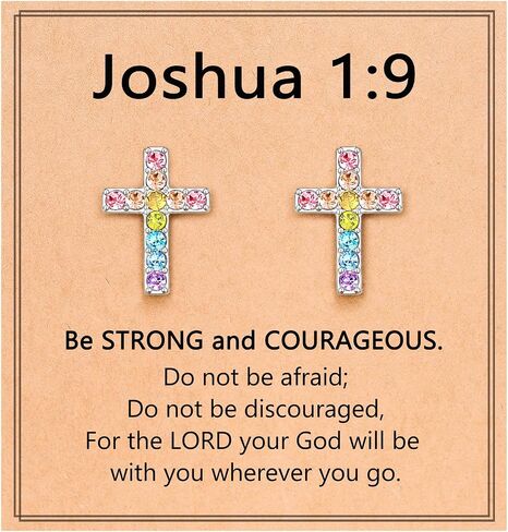 UPROMI Cross Earrings Confirmation Catholic Christian Religious Birthday Gifts Christmas for Teens Tween Teenager in Saudi Arabia