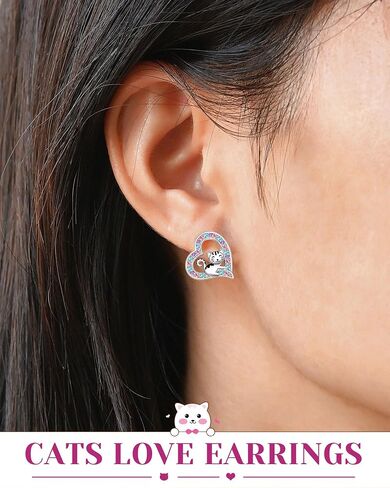 UPROMI Hypoallergenic Cat Earrings for Daughter/Granddaughter, Birthday Christmas Valentines Day Gifts in Kuwait