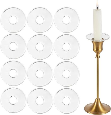 Bobeches الزجاجية لحاملي الشموع، 6 قطع حماة الشموع بالتنقيط، شمعة الماسك بالتنقيط للتناقص التدريجي شمعة عصا حامل شمعة لحفل زفاف الجدول المركزية in Kuwait