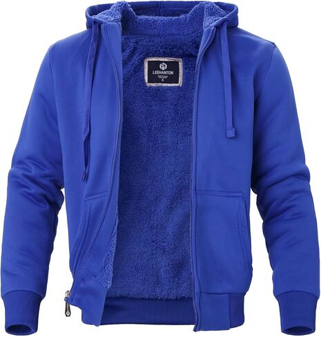 Facitisu Men's Winter Zip Up Hoodie Sherpa Fleece Sweatshirt Warm Thick heavyweight Coats in Kuwait