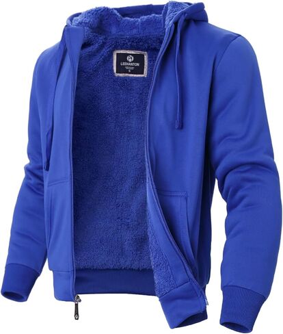 Facitisu Men's Winter Zip Up Hoodie Sherpa Fleece Sweatshirt Warm Thick heavyweight Coats in Kuwait