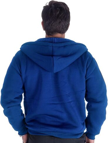 Facitisu Men's Winter Zip Up Hoodie Sherpa Fleece Sweatshirt Warm Thick heavyweight Coats in Kuwait