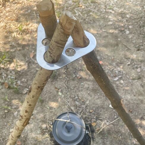 Stainless Steel Camping Tripod Board,Turn Branches into Campfire Tripod | Campfire Support Plate with Adjustable Chain for Hanging Cookware,Rustproof,Portable Camping Gear in Saudi Arabia