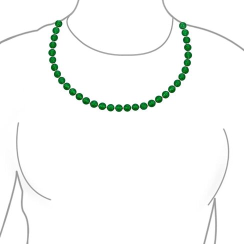 Simple Classic Hand Knotted Created Semi Precious Gemstone Round Ball 10MM Bead Strand Choker Collarbone Necklace Western Jewelry for Women Toggle Clasp 15 17 19 Inch in Kuwait