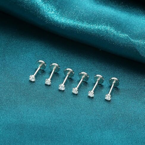 COTATI 18g Nose Stud Flat Back Studs Earrings Piercing Jewelry for Women,Surgical Steel Threadless Long Push Pin Labret Tragus Cartilage Lip Rings Stud in Kuwait