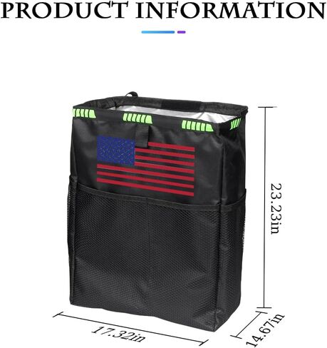 Fekey&JF Hanging Car Trash Can with Storage Pockets, Waterproof Leakproof Oxford Auto Garbage Bag, Multi-Use Organizer for Outdoor Traveling, Foldable Trash Bin for Truck, SUV, Home, Office (Gray) in Saudi Arabia