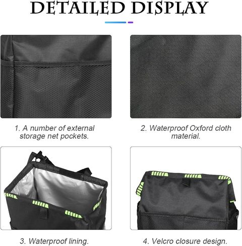 Fekey&JF Hanging Car Trash Can with Storage Pockets, Waterproof Leakproof Oxford Auto Garbage Bag, Multi-Use Organizer for Outdoor Traveling, Foldable Trash Bin for Truck, SUV, Home, Office (Gray) in Saudi Arabia