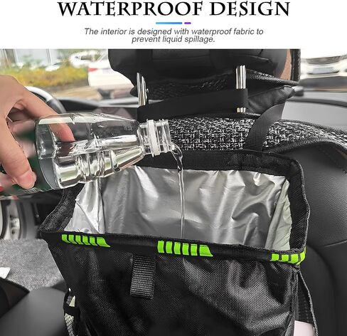 Fekey&JF Hanging Car Trash Can with Storage Pockets, Waterproof Leakproof Oxford Auto Garbage Bag, Multi-Use Organizer for Outdoor Traveling, Foldable Trash Bin for Truck, SUV, Home, Office (Gray) in Saudi Arabia
