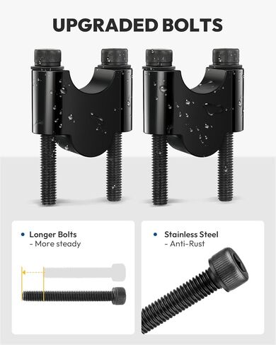 7/8 بوصة ارتفاع المقود 30 مم، حامل مقود الدراجة النارية متوافق مع Kawasaki Honda سوزوكي ياماها ATV Dirt Bike KLR650 F650GS F800ST MT-07 MT-09 (أسود) in Kuwait