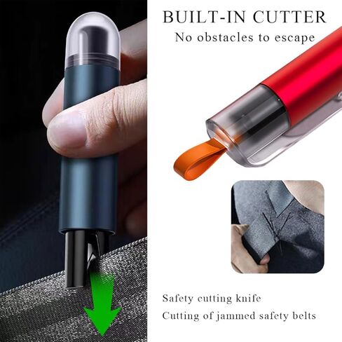 2 PCS Glass Breaker, Mini Window Breaker Emergency Rescue Escape Tool, Portable Safety Hammer for Vehicles, Car Accessories (Blue+Red) in Saudi Arabia