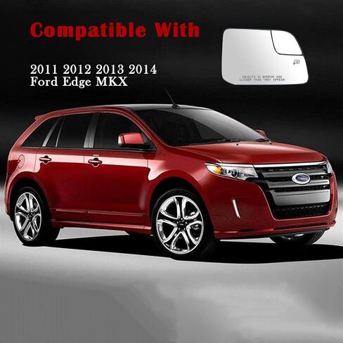 Right Passenger Side Heated Mirror Glass Replacement For Ford Edge MKX 2011 2012 2013 2014 - Mirror Convex Side Mirror Glass With Rear Holder in Kuwait