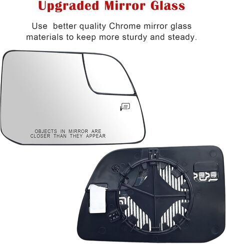 Right Passenger Side Heated Mirror Glass Replacement For Ford Edge MKX 2011 2012 2013 2014 - Mirror Convex Side Mirror Glass With Rear Holder in Kuwait