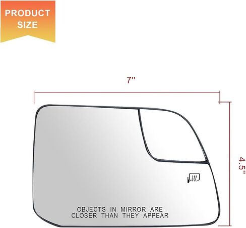 Right Passenger Side Heated Mirror Glass Replacement For Ford Edge MKX 2011 2012 2013 2014 - Mirror Convex Side Mirror Glass With Rear Holder in Kuwait