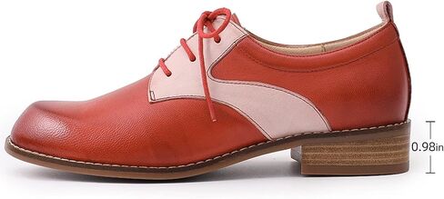 Mona flying Women's Handmade Two Tone Dress Oxfords Saddle Derby Comfy Lace up Leather Shoes for Ladies in Saudi Arabia