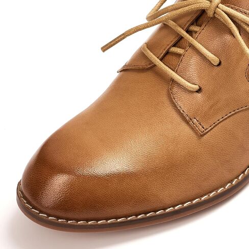 Mona flying Women's Handmade Two Tone Dress Oxfords Saddle Derby Comfy Lace up Leather Shoes for Ladies in Saudi Arabia