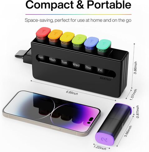Weekly Pill Organizer 2 Times a Day - Am Pm Pill Box 7 Day, Large Twice Medicine Pill Case for Daily Medication, Vitamins, Fish Oils, Supplements Portable Week Pill Holder Container, Translucent Black in Saudi Arabia