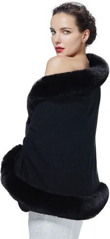 BEAUTELICATE Faux Fur Wrap Shawl Stole Women Wedding Bridal Evening Shawl Ladies Stole Winter Evening Party in Saudi Arabia