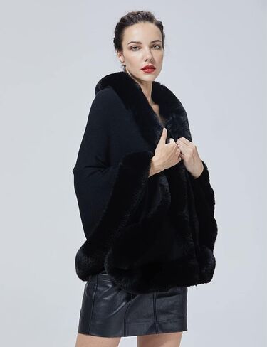 BEAUTELICATE Faux Fur Wrap Shawl Stole Women Wedding Bridal Evening Shawl Ladies Stole Winter Evening Party in Saudi Arabia