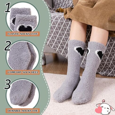 SeeyAN Womens Fuzzy Socks Fluffy Warm Slipper Winter Comfy Thermal Cozy Plush Sleep Home Cabin Socks in Saudi Arabia