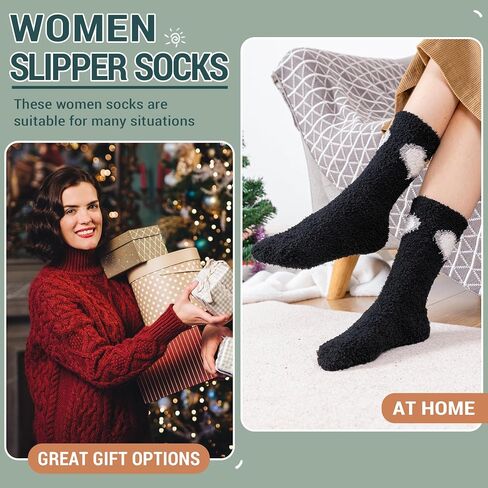 SeeyAN Womens Fuzzy Socks Fluffy Warm Slipper Winter Comfy Thermal Cozy Plush Sleep Home Cabin Socks in Saudi Arabia