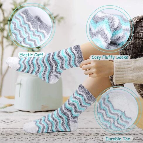 Fuzzy Socks for Women Fluffy Cozy Slipper Socks Fall Thanksgiving Gifts Christmas in Kuwait