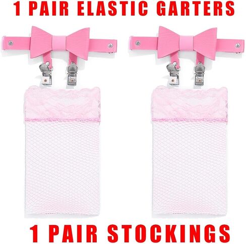 Fstrend Leather Bow Garter Belts Leather Thigh Garters with Anti-Slip Cosplay Leg Harness Accessories for Women in Kuwait