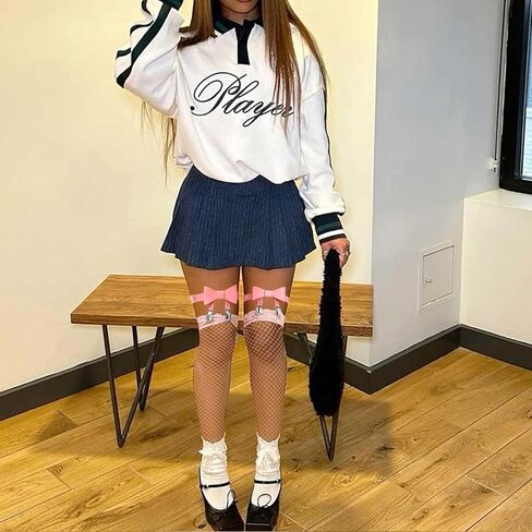Fstrend Leather Bow Garter Belts Leather Thigh Garters with Anti-Slip Cosplay Leg Harness Accessories for Women in Kuwait