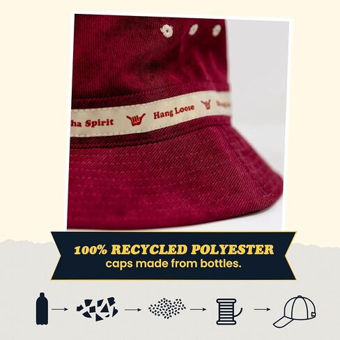 Hang Loose Bucket Hat - Made from Recycled Bottles - Sun hat for Beach, Golf, Fishing and Outdoor in Saudi Arabia