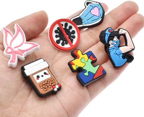 15/16/50/100pieces Shoe Charms Decoration Medical Combination Cute Stethoscope Syringe Pill Shoe Accesooties for Sandals & Bracelet Wristband Nurse/Doctor Medical Care Personnel Gifts Party Favor in Kuwait