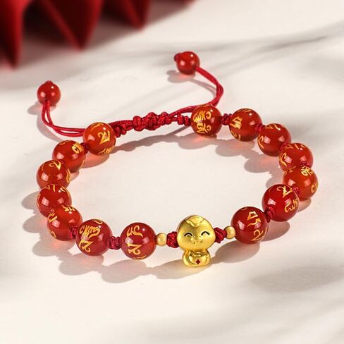 2025 New Year of Snake Beaded Braided Rope Bracelet Adjustable Crystal Beads Chinese Zodiac Animal Snake Lucky Charm Bracelet New Year Jewelry Gifts for Women Men in Saudi Arabia