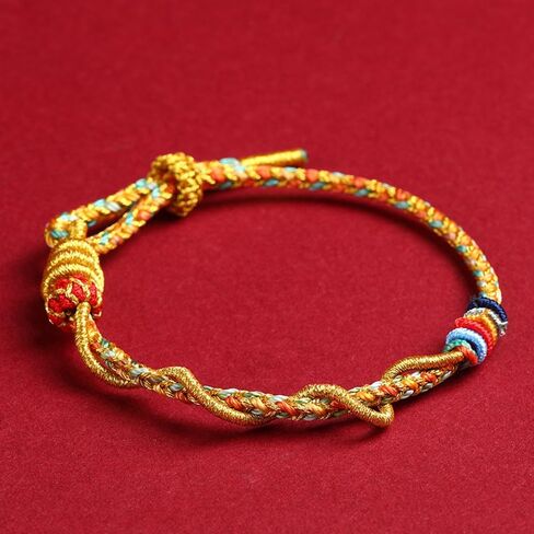 2025 New Year of Snake Beaded Braided Rope Bracelet Adjustable Crystal Beads Chinese Zodiac Animal Snake Lucky Charm Bracelet New Year Jewelry Gifts for Women Men in Saudi Arabia