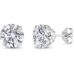 Gem Stone King 1.50 to 4 Carat 14K Gold IGI Certified Lab Grown Diamond Stud Earrings For Women Men | Round Cut | F-G Color | VS1 Clarity