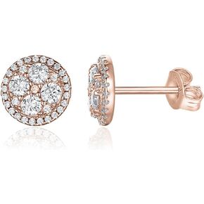 PAVOI 14K Gold Plated Sterling Silver Post Stud Earrings for Women | Pave CZ Mini Disc | Gold Earrings for Women