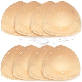 Waterproof Bathing Suit Cups Inserts - Swimsuit Pads Insert Push up for Women, 4 Pairs Sewn-Edge Bikini Padding Insert