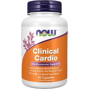 NOW Foods Supplements, Clinical Cardio, Cardiovascular Support*, Helps Maintain Blood Pressure Already Within the Healthy Range*, Clinically Validated Ingredients, 90 Veg Capsules