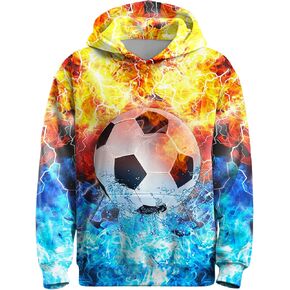 3D Graphic Hoodies for Boys Girls, Long Sleeve Pullover Hooded Hoodie Sweatshirt for Kid Teen