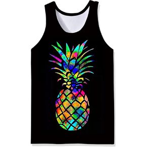 Goodstoworld Mens 3D Tank Top Novelty Graphic Breathable Quick Dry Sleeveless Beach Shirt S-4XL