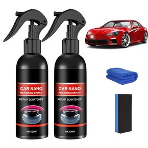 2Set Nurafix Nano Car Spray, Nurafix Nano Car Scratch Remover Set, Scratch Fix Spray for Cars, Nurafix Scratch Remover, Fast Repairing Scratch Spray (120ML*2)