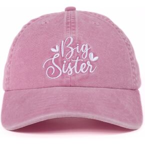 InnoBeta Big Sister Gifts Cap for Girls, Adjustable Embroidered Baseball Hat - Pink