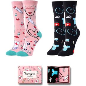 HAPPYPOP Funny Doctor Nurse Socks for Women - Doctor Nurses Gifts for Women Gifts for Nursing Students Female Nurse Graduation Gifts CNA Gifts New Nurse Gifts