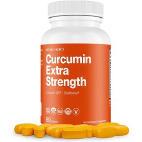 Better Way Health Curcumin Extra Strength - Turmeric Curcumin C3® Complex + BioPerine® - 1000mg 60 Caplets