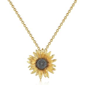 luomart Flower Edelweiss Pendant Necklace,Sunflower Daisy Necklaces Jewelry Gift for Women Girls