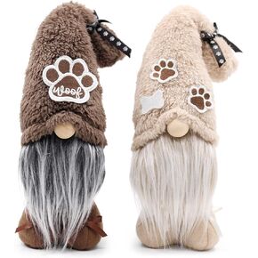 Upltowtme Dog Gnomes Paws Doll Gnomes Spring Stuffed Gnomes Swedish Tomte Puppy Tiered Tray Decoration Farmhouse Home Decor Gift for Dog Lover